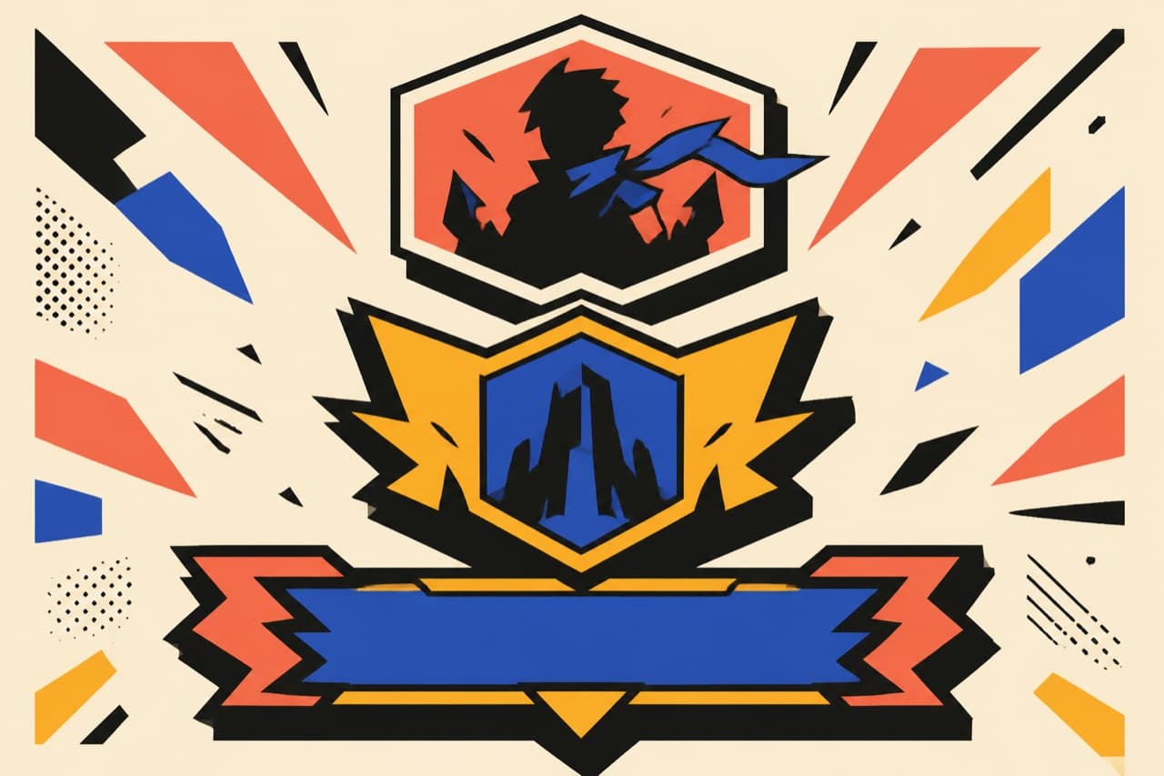Illustration of game characters, guilds, and titles